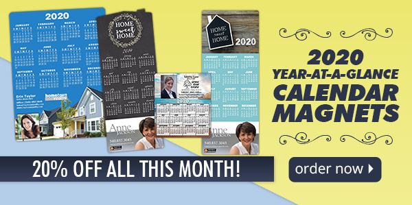 2020 YEAR-AT-A-GLANCE CALENDAR MAGNETS - 20% Off All This Month - ORDER NOW